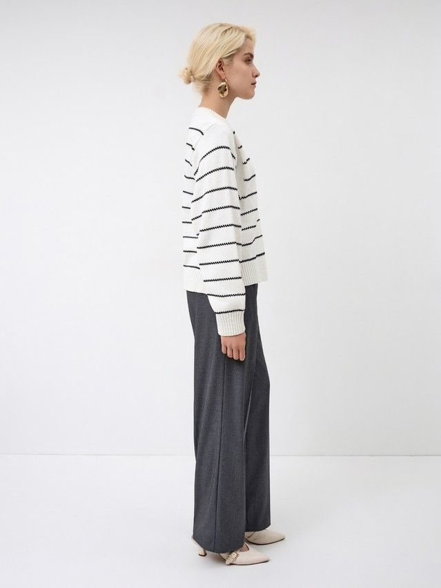 Джемпер женский CE LDK24114 24С-114СП, р.170-84, ecru-black - 2