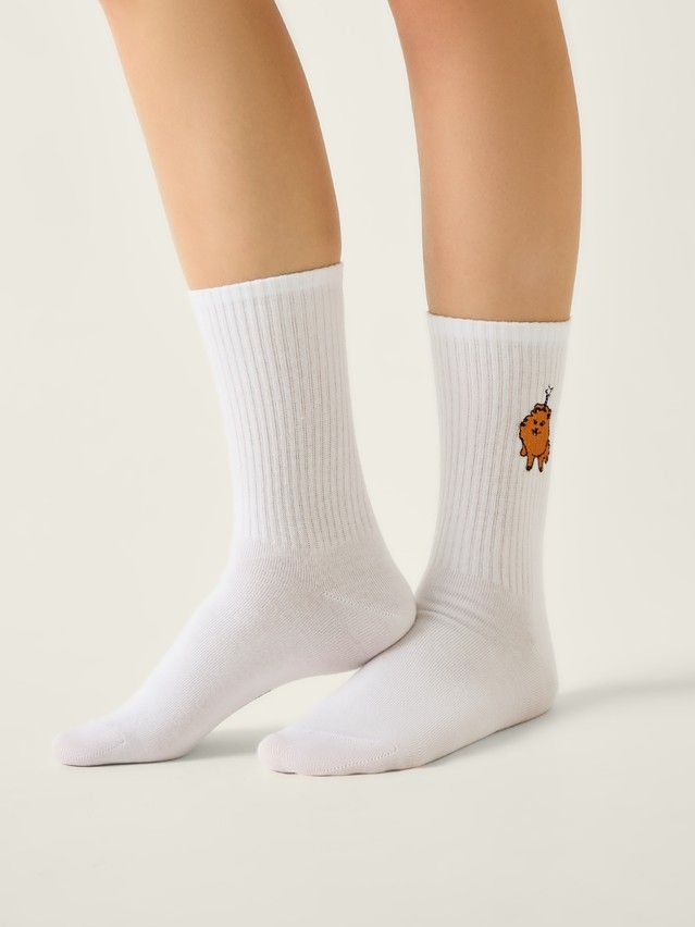 Носки женские хлопковые C FANTASY (с вышивкой) 24С-77/2СП, р.23-25, 1079 белый - 2
