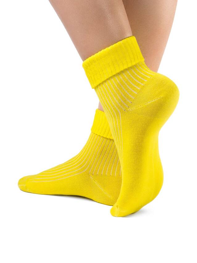 Носки хлопковые женские CLASSIC (с отворотом) 7С-35СП, р. 36-37, желтый, рис. 013 - 1