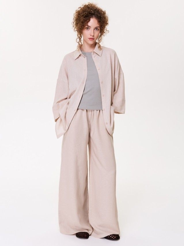 Рубашка жен. C LRU 3482, р.170-84-90, beige - 5