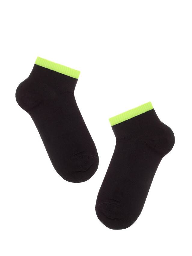 Носки хлопковые женские CLASSIC (короткие) 7С-34СП, р. 36-37, черный-салатовый, рис. 068 - 2