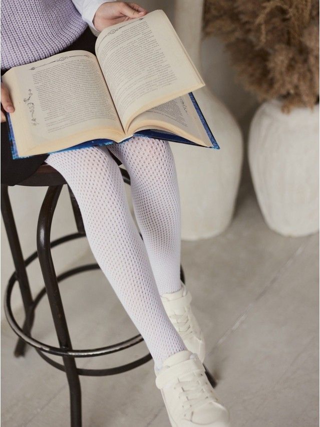 Колготки хлопковые детские MISS (ажурные) 7С-80СП, p. 116-122, белый, рис. 269 - 1