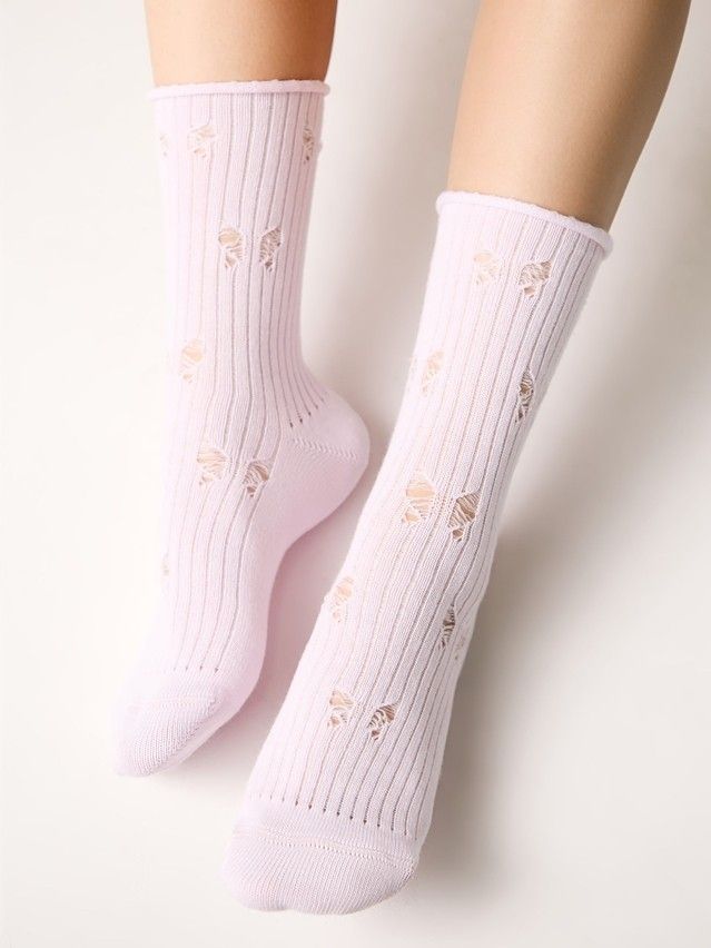 Носки женские хлопковые CE CLASSIC (ажурные, без резинки) 24С-99СП, р.23-25, 628 светло-розовый - 1