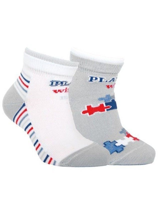 Носки хлопковые детские TIP-TOP (2 пары) 7С-91СП, p. 12, белый-серый, рис. 702 - 1