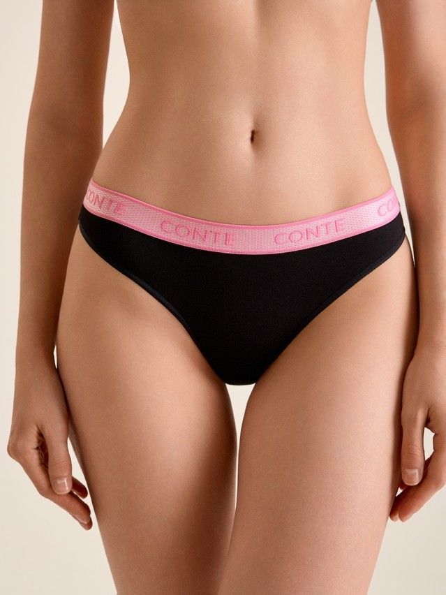 Трусы жен. CE PRINT DOTS LB 2545, р.90, black-pink - 1