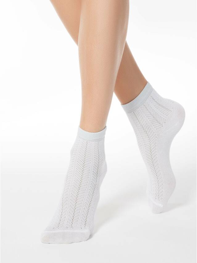 Носки хлопковые женские AJOUR (люрекс) 15С-82СП, р. 36-37, белый, рис. 076 - 1