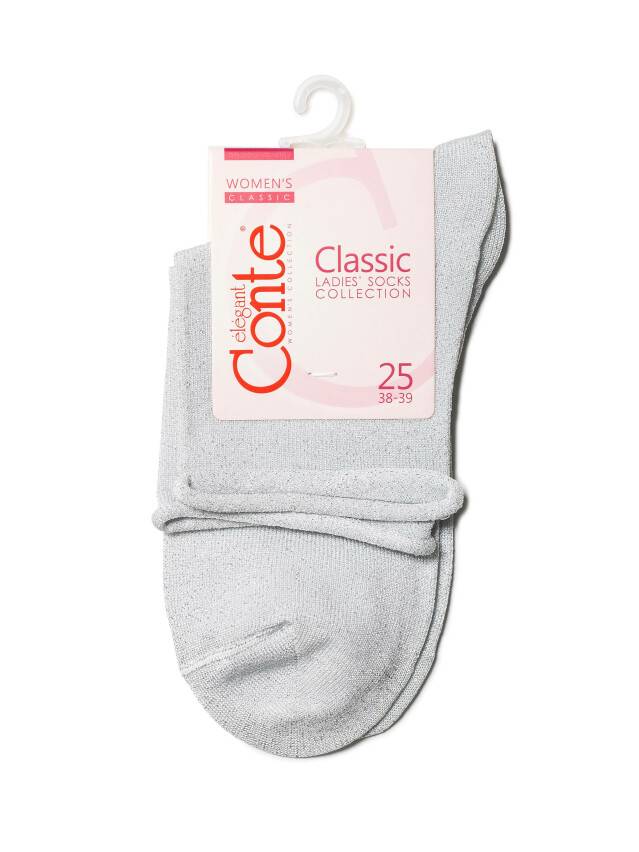 Носки женские вискозные CLASSIC (люрекс, без резинки) 17С-16СП, р.36-37, 000 светло-серый - 3