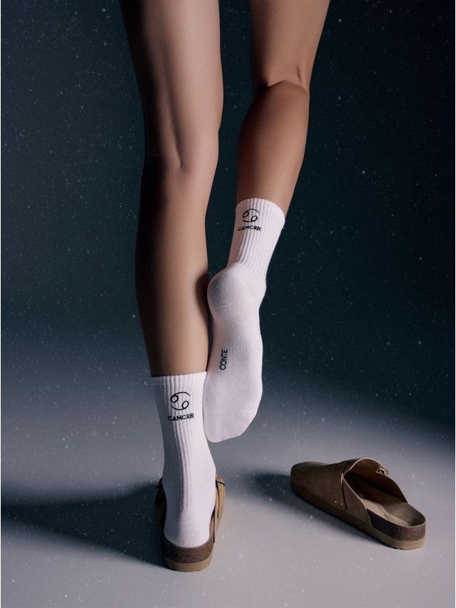 Носки женские хлопковые C FANTASY (с вышивкой) 24С-77СП, р.23-25, 636 белый - 1