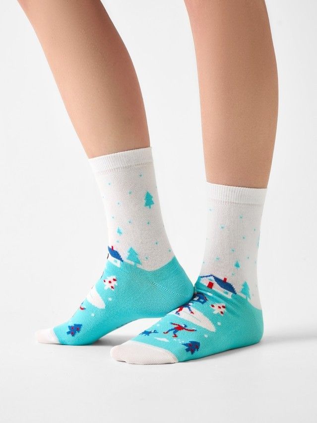 Носки женские хлопковые CE NEW YEAR 21С-76СП, р.23-25, 1025 бирюза - 1