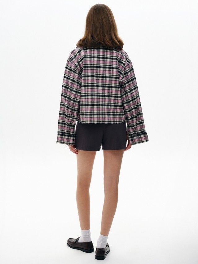 Рубашка женская C LRU 3504, р.170-84-90, black-pink check - 2