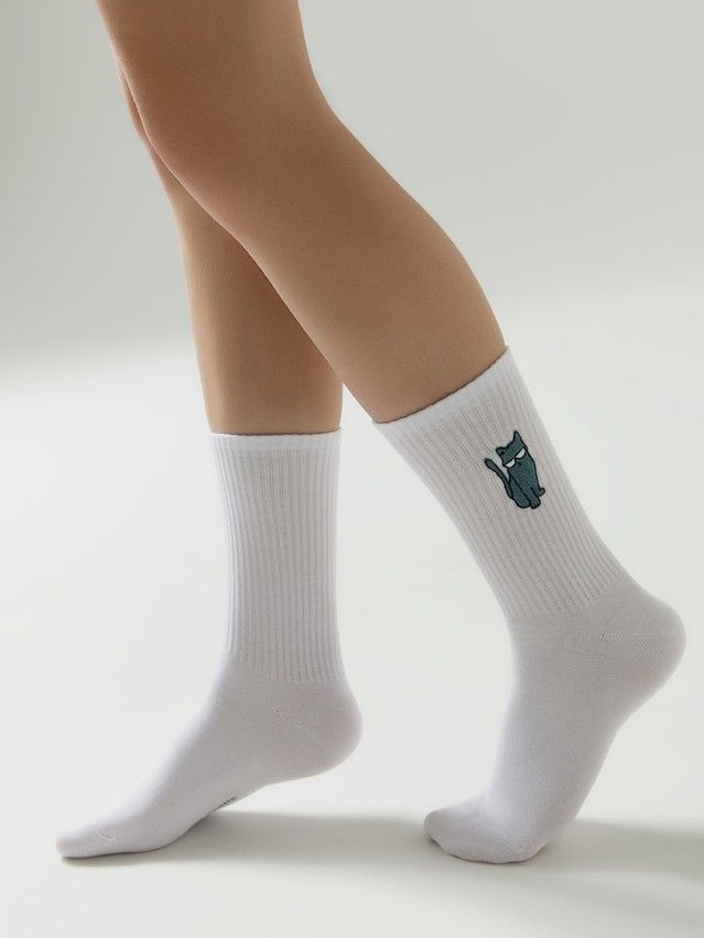 Носки женские хлопковые C FANTASY (с вышивкой) 24С-77/2СП, р.23-25, 1120 белый - 1