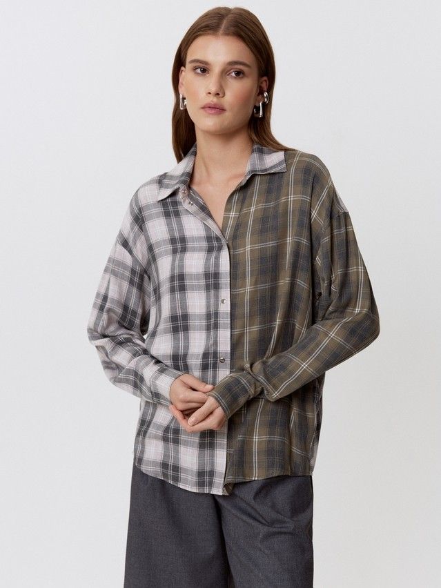 Рубашка женская C LRU 3464, р.170-84-90, beige-khaki - 2