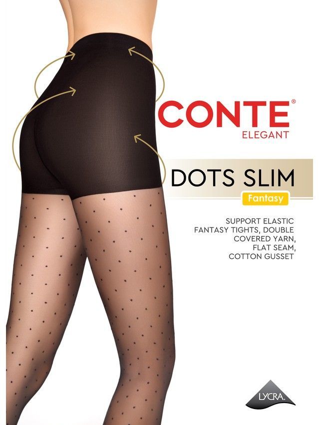 Колготки женские CE FANTASY DOTS SLIM, р.2, nero - 7