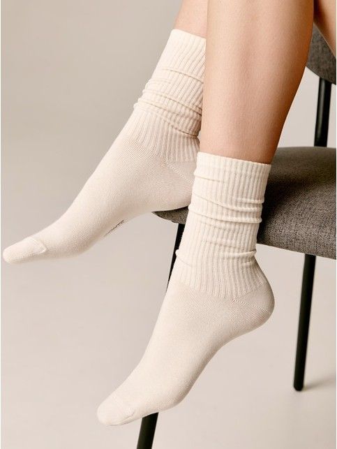 Удлиненные носки из хлопка в рубчик - купить в интернет-магазине Conte