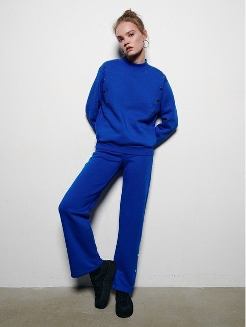 Брюки на флисе c разрезами по бокам на кнопках LBK 2361 - купить в интернет-магазине Conte