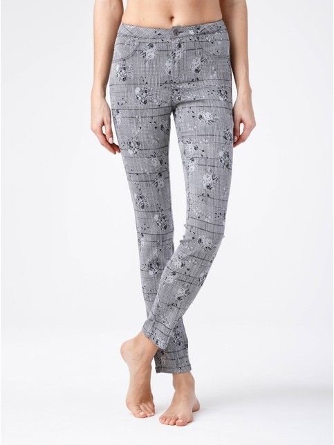 Облегающие брюки женские с цветочным принтом TEONA коричневого цвета Облегающие брюки женские с цветочным принтом TEONA коричневого цвета - купить в интернет-магазине Conte