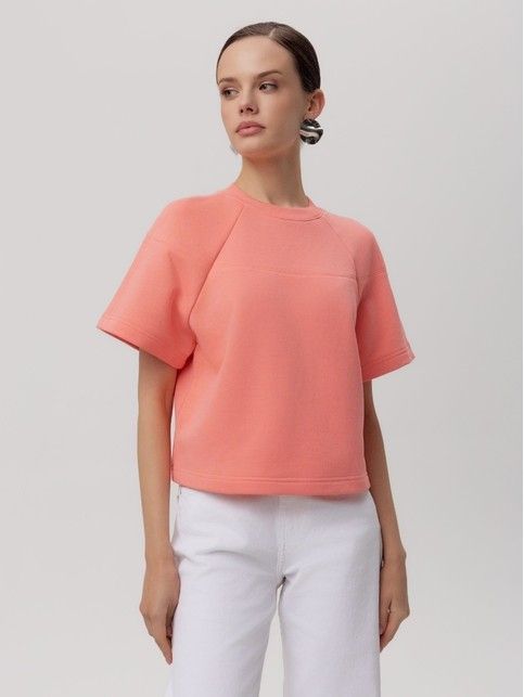 Футболка из футера с акцентными швами LD 2587 - купить в интернет-магазине Conte