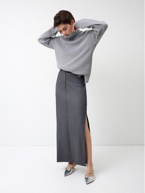 Юбка-midi из костюмной ткани LU 3259