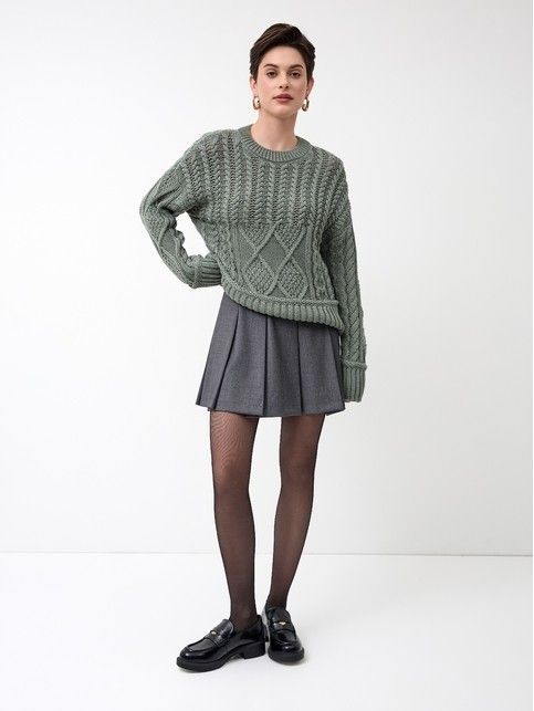 Джемпер с объёмным переплетением из пряжи с хлопком LDK 24140 - купить в интернет-магазине Conte