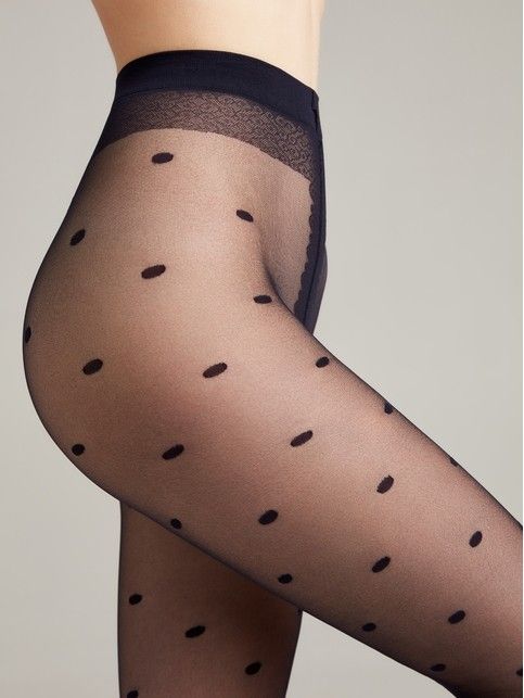 Колготки женские в горошек DESIRE Lycra® марино цвета