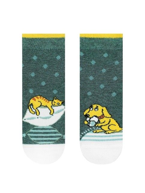 Хлопковые темно джинсовые носки с веселыми рисунками