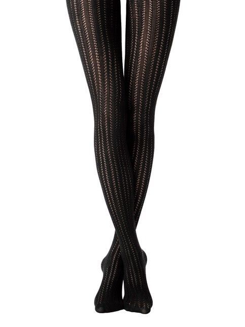 Ажурные хлопковые колготки женские FASHION черного цвета