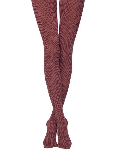 Плотные меланжевые колготки женские DIAMOND Lycra® бордо цвета