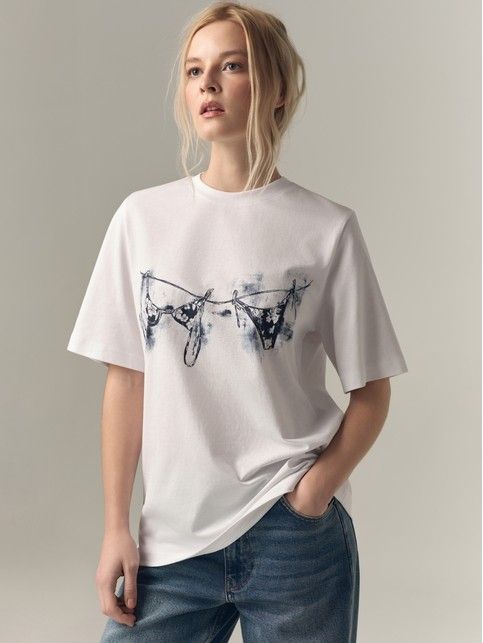 Футболка из хлопка с рисунком «Lingerie» - купить в интернет-магазине Conte