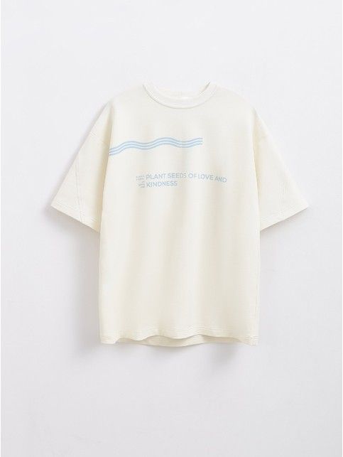 Удлиненная футболка из футера c рисунком «Love and kindness» LD 2094 - купить в интернет-магазине Conte