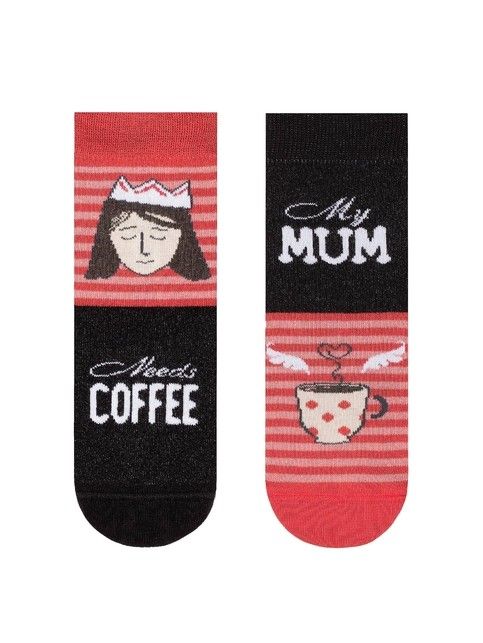 Хлопковые красные носки с веселыми рисунками "Веселые ножки" - купить в интернет-магазине Conte