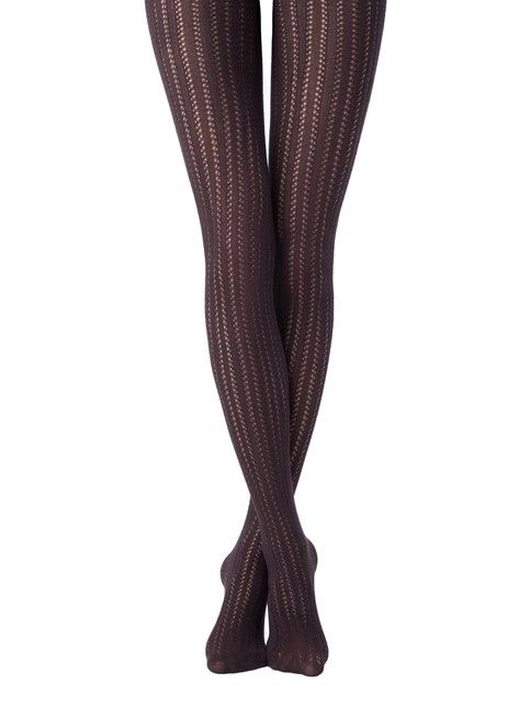 Ажурные хлопковые колготки женские FASHION шоколадного цвета