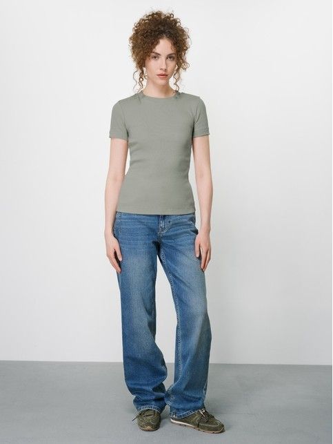 Футболка из хлопка в рубчик BASIC COLLECTION - купить в интернет-магазине Conte