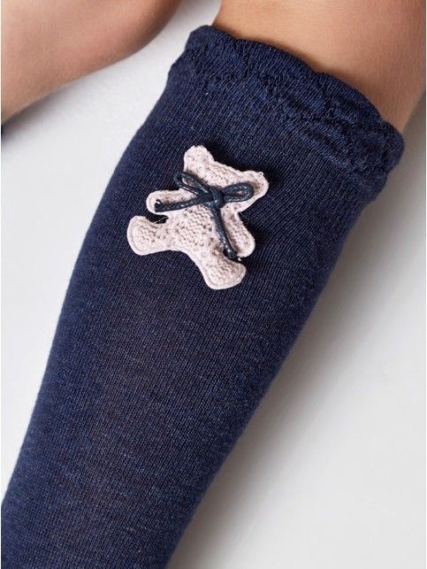 Удлиненные носки из хлопка с декоративной игрушкой «Вear»
