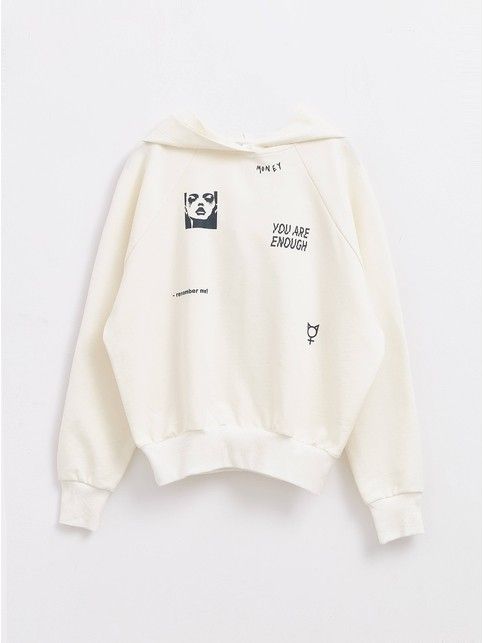 Оversize-худи с тату-рисунками «You are enough» LD 1489