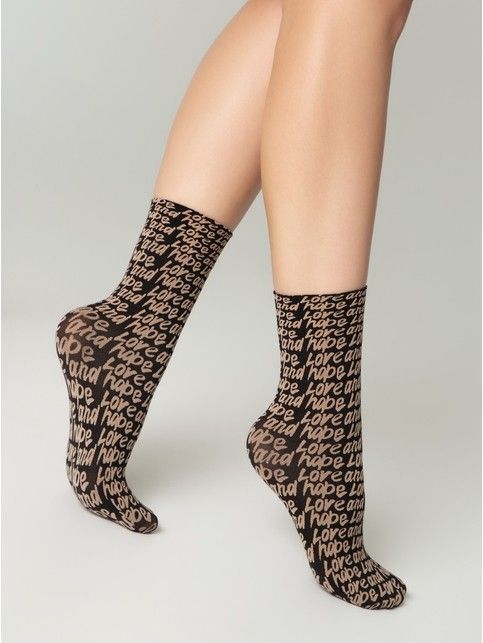 Плотные носки с вывязанным рисунком «Love»