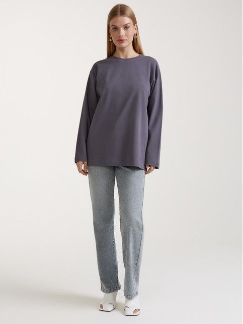 Лонгслив свободного кроя из хлопка LD 3142 - купить в интернет-магазине Conte