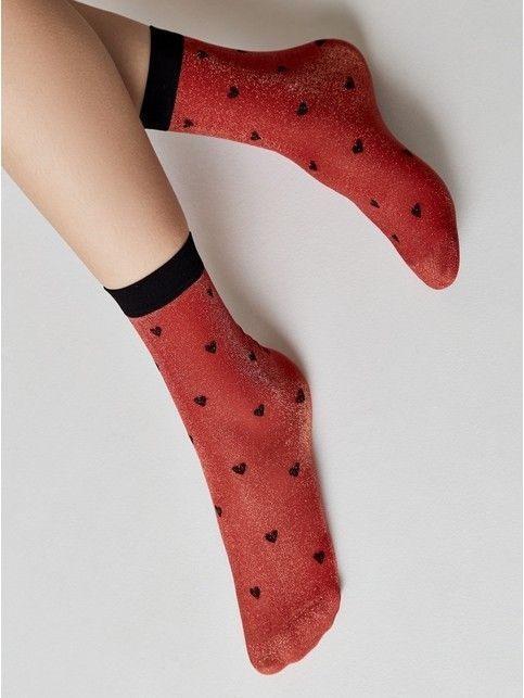 Сияющие носки с объемными рисунками «Hearts»