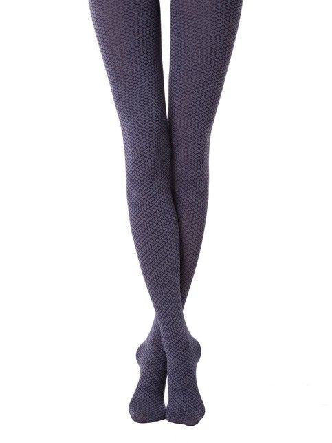 Плотные меланжевые колготки женские DIAMOND Lycra® марино цвета