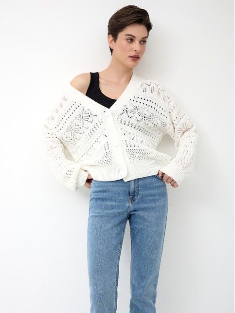 Укороченный жакет на пуговицах с V-образным вырезом LDK 24112 - купить в интернет-магазине Conte