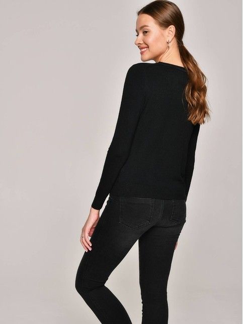 Джемпер женский из пряжи с вискозой LDK 097 черный - купить в интернет-магазине Conte