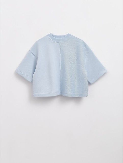 Базовая футболка из футера с фактурной вставкой LD 2082 - купить в интернет-магазине Conte