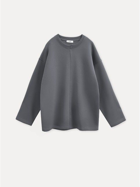 Джемпер из футера с ассиметричной планкой на горловине LD 3231 - купить в интернет-магазине Conte