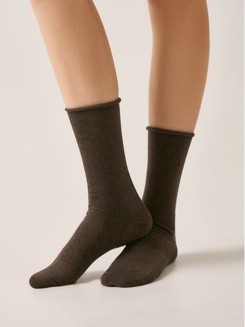 Удлиненные хлопковые носки без резинки