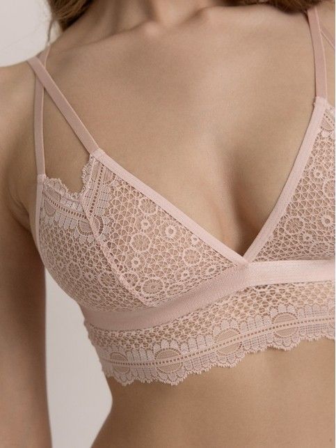 Бюстье с треугольными чашками из хлопка с кружевом JASMINE LBE 2512