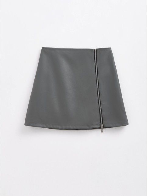 Mini-юбка из экокожи на вертикальной молнии LU 1817