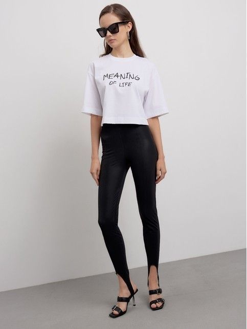 Укороченная футболка из хлопка "Meaningn" LD 2715 - купить в интернет-магазине Conte