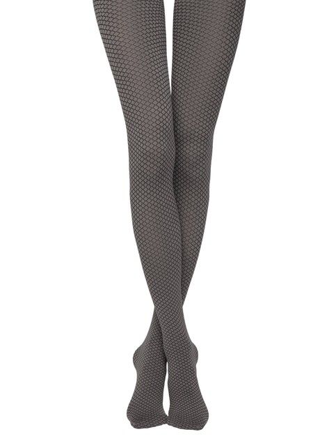Плотные меланжевые колготки женские DIAMOND Lycra® серого цвета