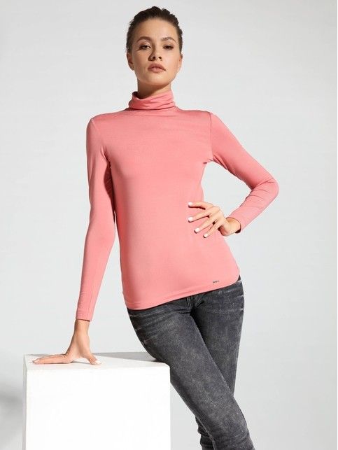 Классическая водолазка женская из вискозы премиального качества "ощущение шелка" LD 1025 жженого коралла цвета - купить в интернет-магазине Conte