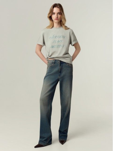 Футболка из хлопка с рисунком «Success is me destiny» LD 3029 - купить в интернет-магазине Conte