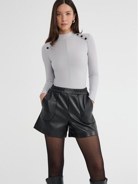 Боди в рубчик из вискозы с планкой на кнопках LBD 2787